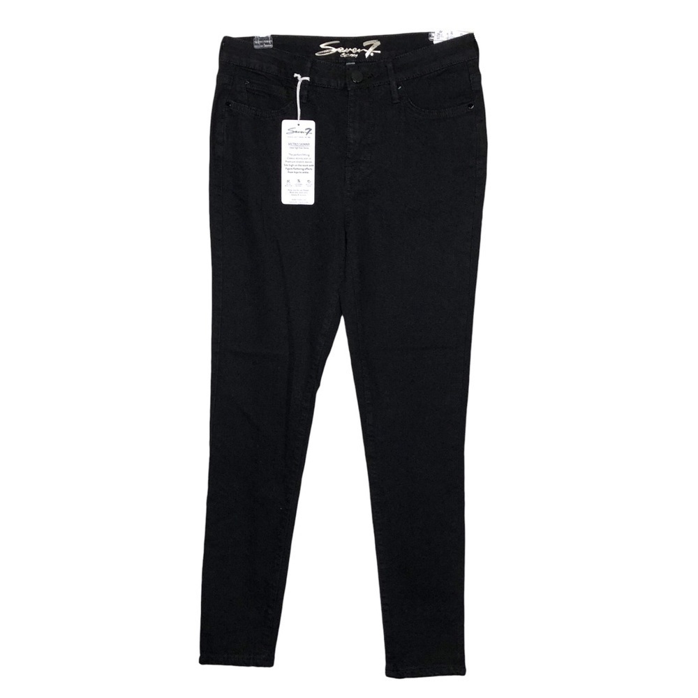 NWT - SEVEN7 Metro Ultra High Rise Skinny Black Cotton Blend Denim Jeans Size 4